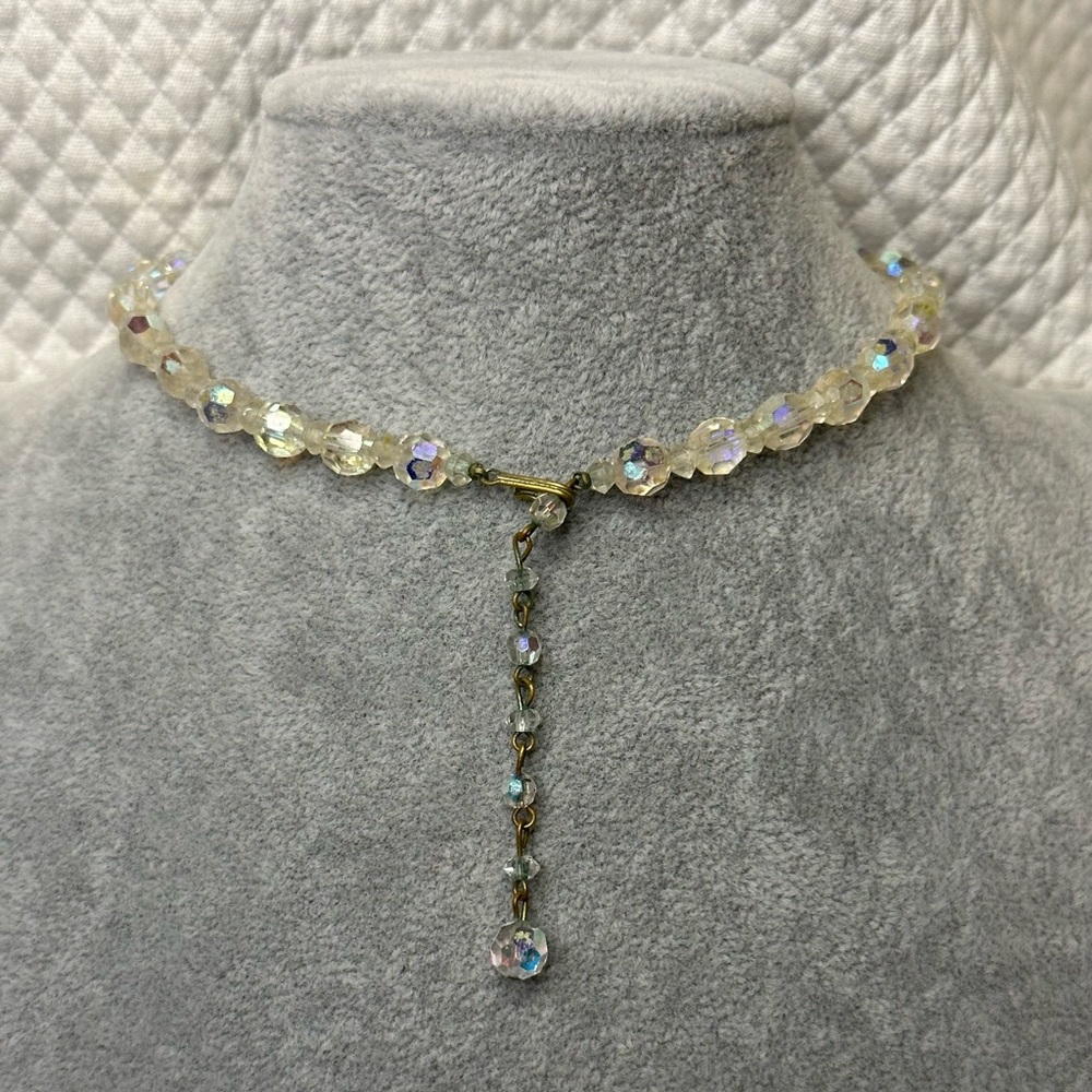 FINAL PRICE DROP Vintage Faceted Crystal Choker & Earrings - Picture 4 of 5